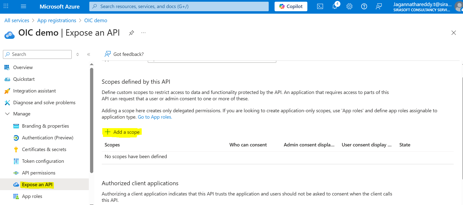 Expose an API - Add a scope