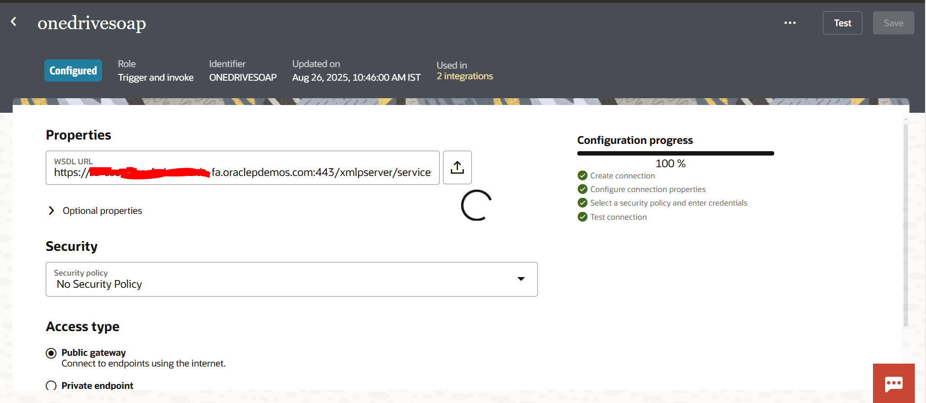 Create the SOAP connection for BIP