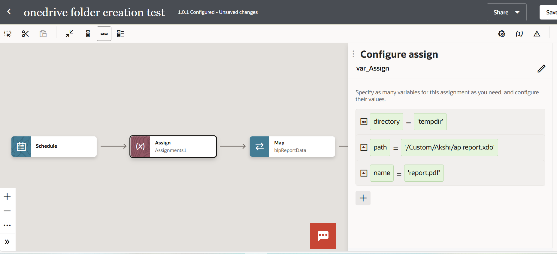 Add Assign and set variables