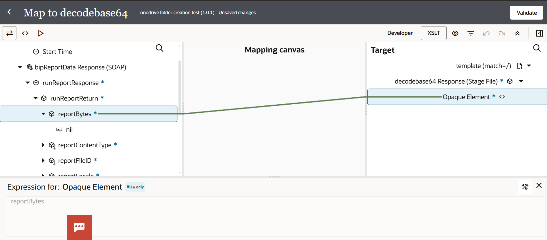 Map reportBytes to opaque element
