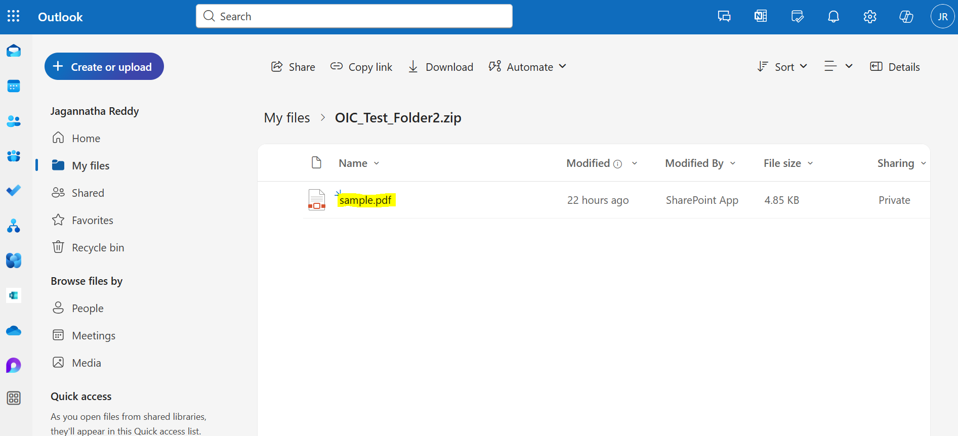 File name generated by the integration